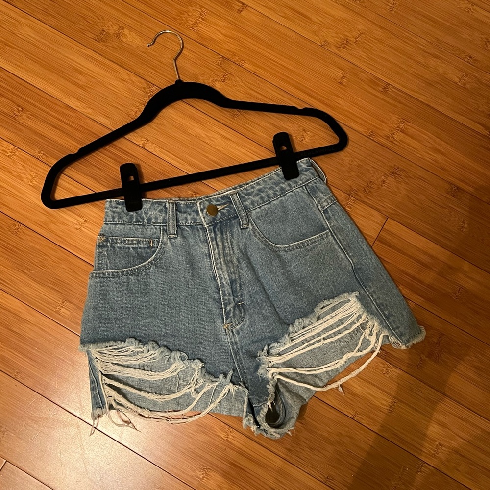 Denim short shorts